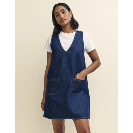 Dark Denim Piper Pinny Mini Dress | Nobody's Child