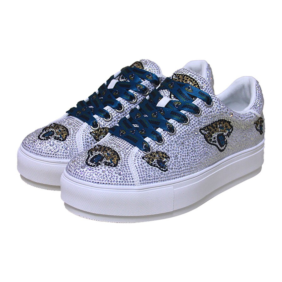 Jacksonville Jaguars Cuce Women's Crystal Team Logo Sneakers - White | Fanatics