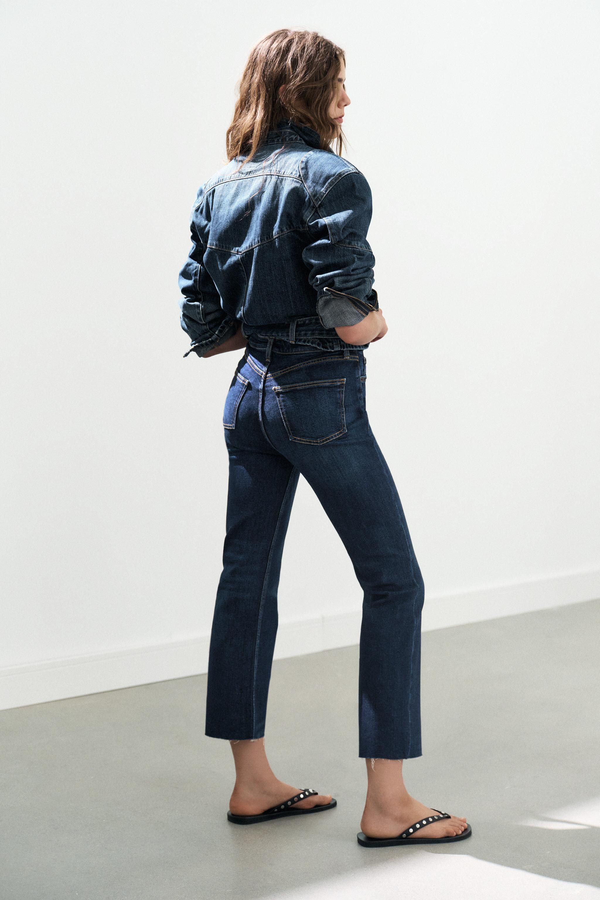 TRF CROPPED FLARE HIGH WAIST JEANS | Zara US