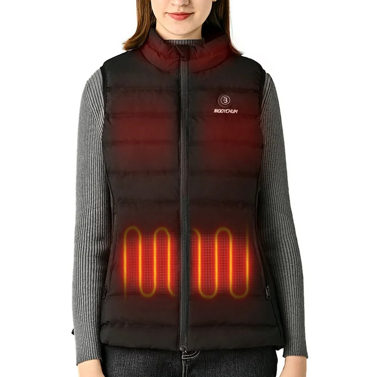Bodychum Women's Heated Vest with Battery Pack, Washable Lightweight Heated Coat with 6 Heating Z... | Walmart (US)