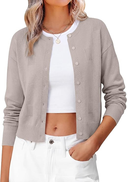 ANRABAESS Cardigan Sweaters for Women 2026 Fall Outfits | Button Up Sweater，Textured Knit，Dre... | Amazon (US)