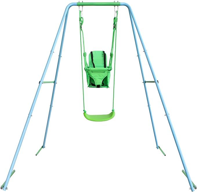 JYGOPLA 2-in-1 Toddler Swing Set, A-Frame Swing Sets for Backyard Playground with Metal Swing Sta... | Amazon (US)