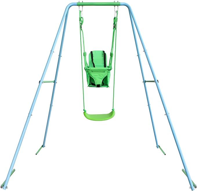 JYGOPLA 2-in-1 Toddler Swing Set, A-Frame Swing Sets for Backyard Playground with Metal Swing Sta... | Amazon (US)