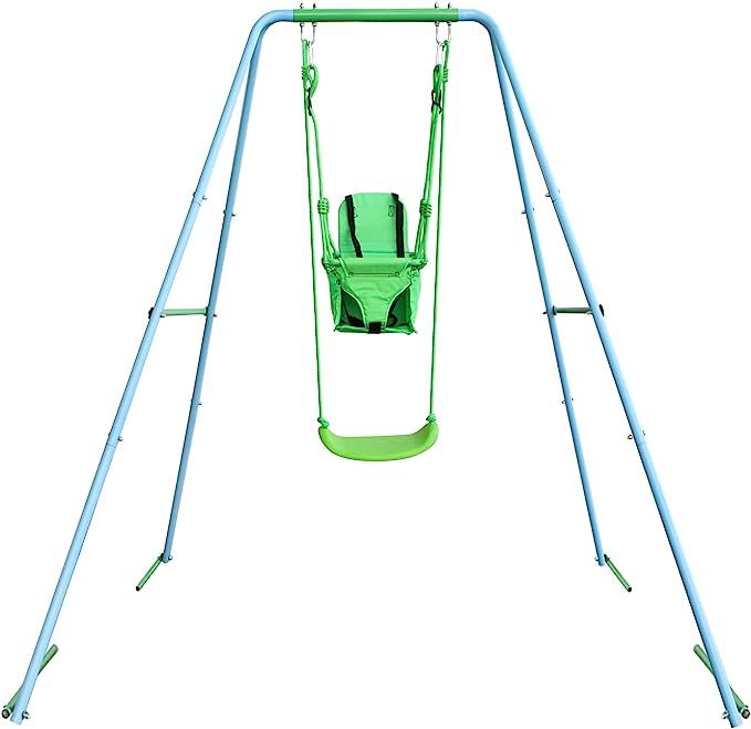 JYGOPLA 2-in-1 Toddler Swing Set, A-Frame Swing Sets for Backyard Playground with Metal Swing Sta... | Amazon (US)