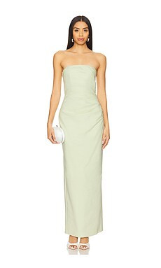 Shona Joy Lani Strapless Draped Maxi Dress in Pistachio from Revolve.com | Revolve Clothing (Global)