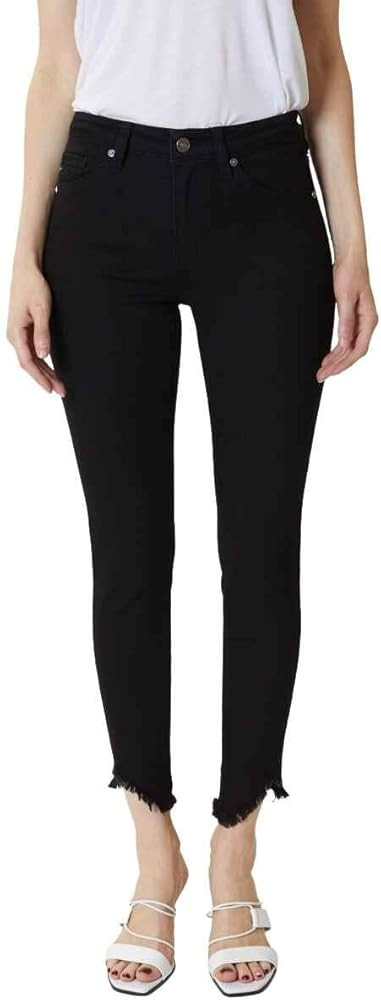 Kan Can Women's High Rise Hem Detail Skinny Jeans - KC7267 | Amazon (US)