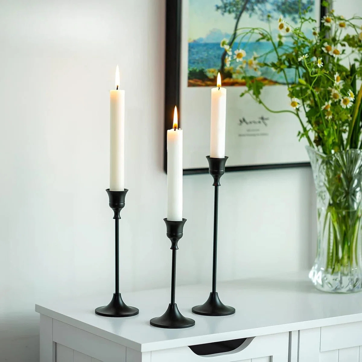 3 Piece Metal Tabletop Candlestick Set | Wayfair UK