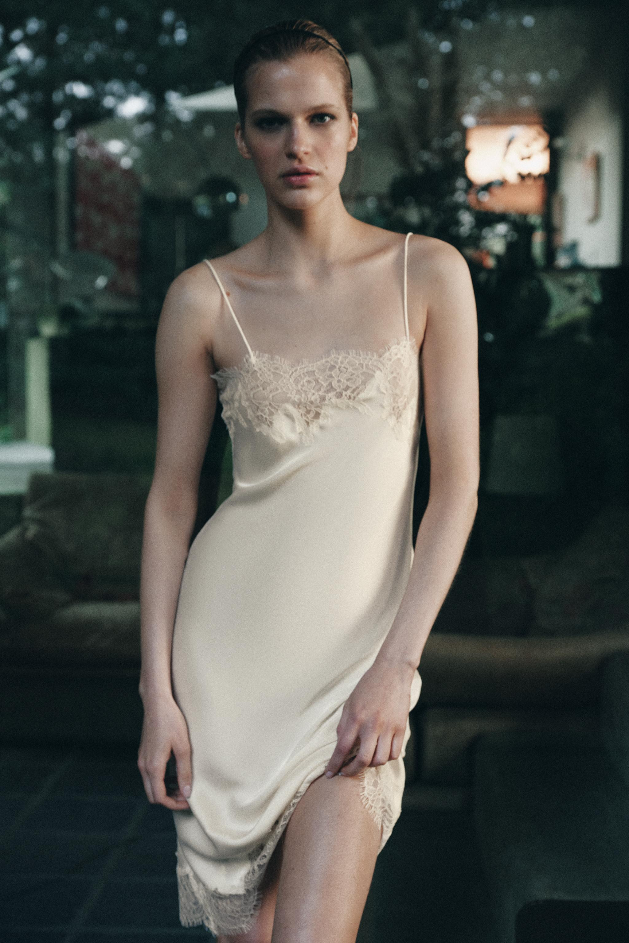 LACE LINGERIE STYLE MIDI DRESS | Zara US