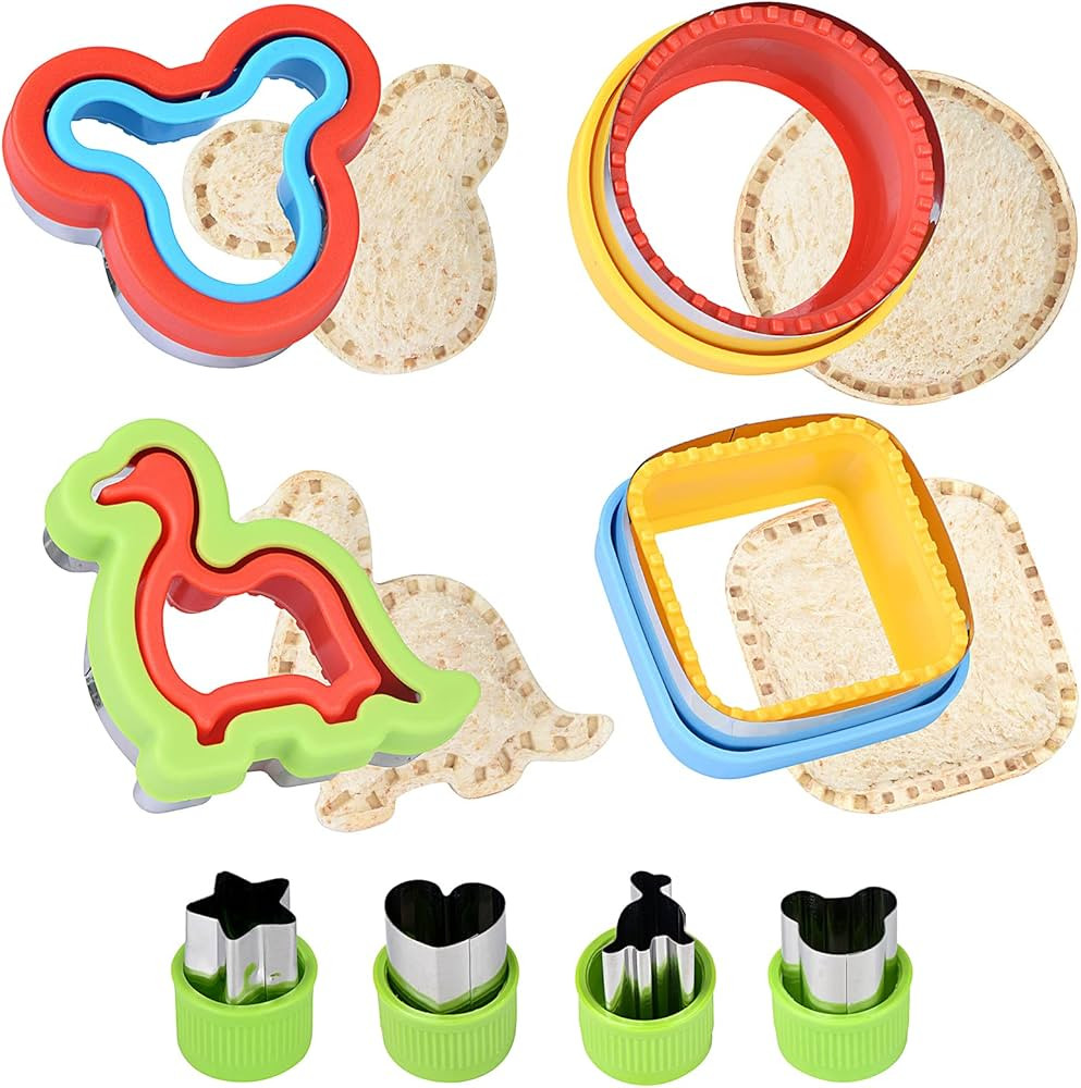 Sandwich Cutter and Sealer - Uncrustables Maker Dinosaur Mickey Circle Square Shape Cookie Cutter... | Amazon (US)