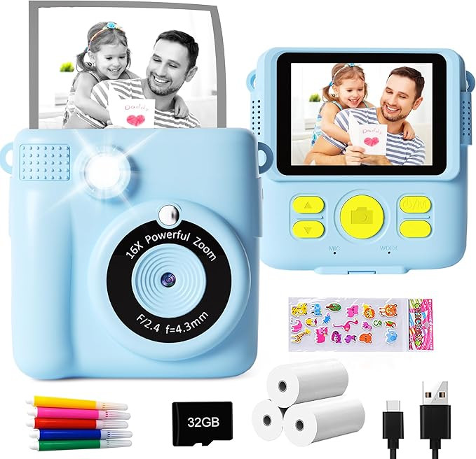 GKTZ Kids Camera Instant Print - 1080P HD Digital Camera, Instant Cameras That Print Photos Porta... | Amazon (CA)