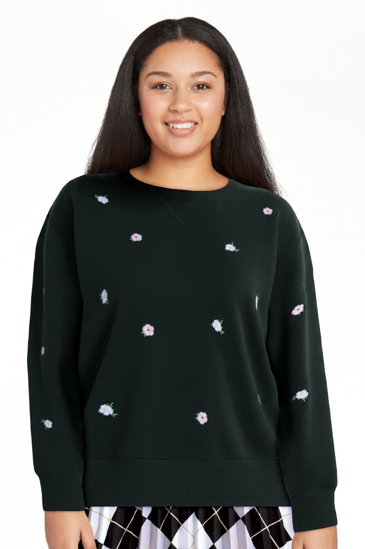 Free Assembly Women's and Women's Plus Embroidered Sweatshirt, Sizes XS-4X | Walmart (US)
