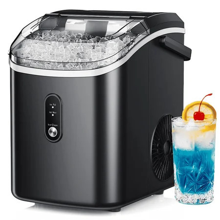 Simzlife 35lbs/24H Nugget Ice Maker Countertop,Portable Ice Maker Machine with Auto-Cleaning, Black | Walmart (US)