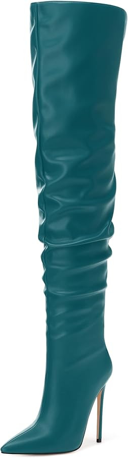 JUSTDANNI Women's Thigh High Boots for Women Thick Thighs Over Knee Boots with Stiletto High Heel... | Amazon (US)