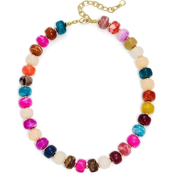 Resin Chunky Beaded Necklace for Women Minimalistic Modern Statement Necklace Jewelry Accessories | Walmart (US)