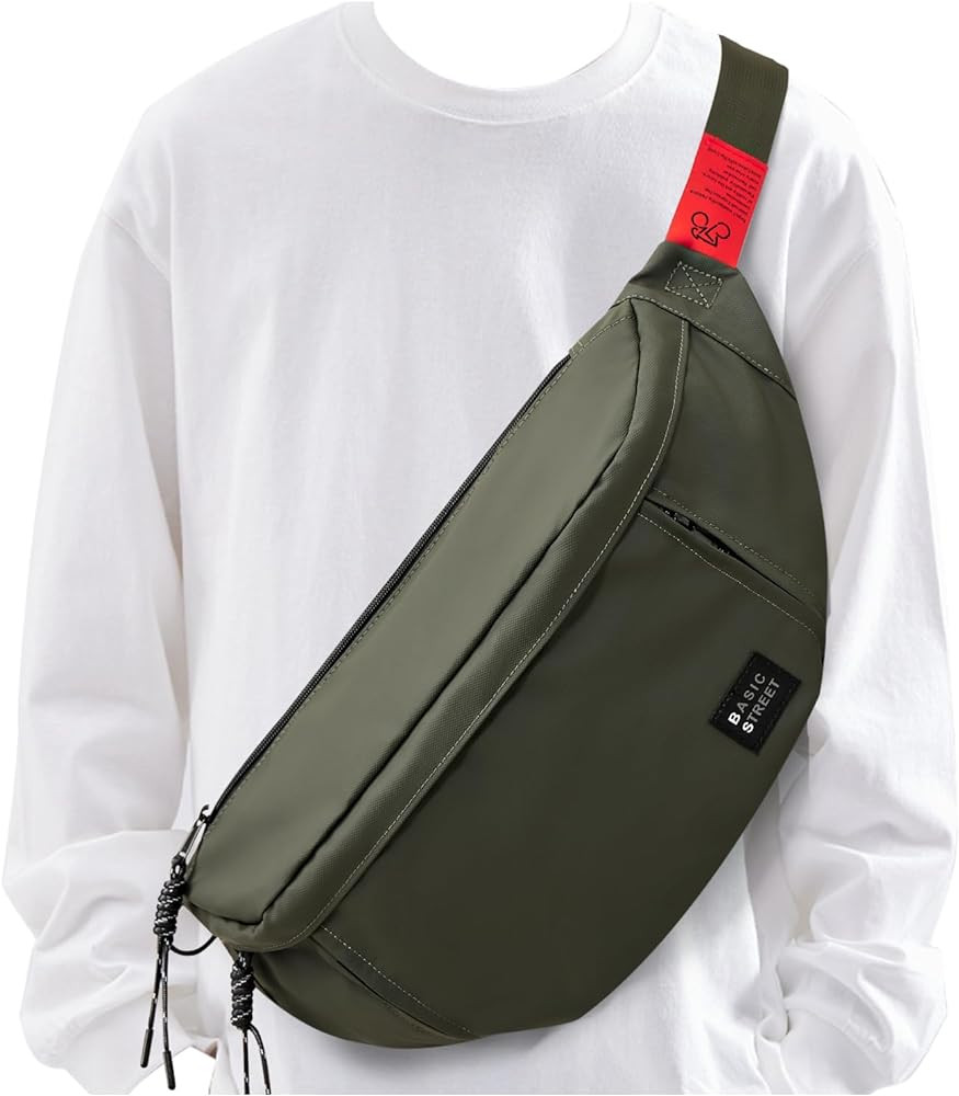 Large Crossbody Fanny Pack for Women Men,Waterproof Waist Bag Pack with Adjustable Strap & 5-Zipp... | Amazon (US)