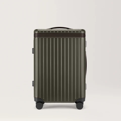 Large Carry-on Luggage - Hard case in Polycarbonate and Aluminium -  Dark Green / Dark Brown | Carl Friedrik