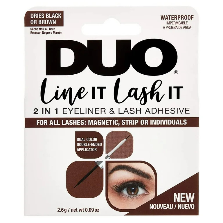 DUO Line It Lash It 2 in 1 Eyeliner and Lash Adhesive, Waterproof, Fine Tip, Dries Black or Brown | Walmart (US)