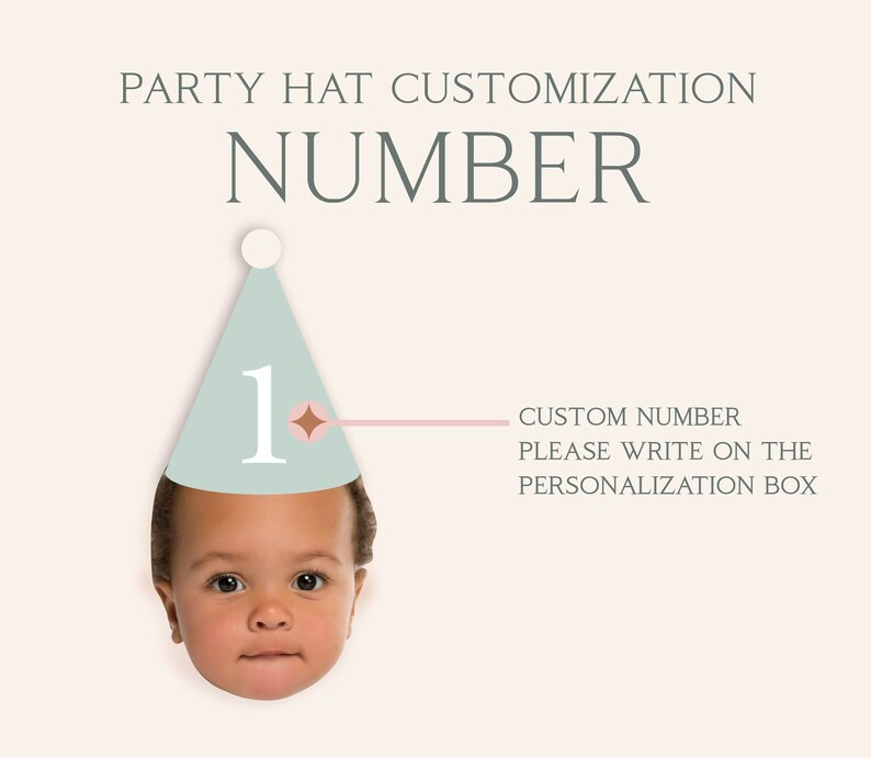 Customized Different Faces Photo Party Hat Cupcake Topper for First Milestone Birthday Photos Par... | Etsy (US)