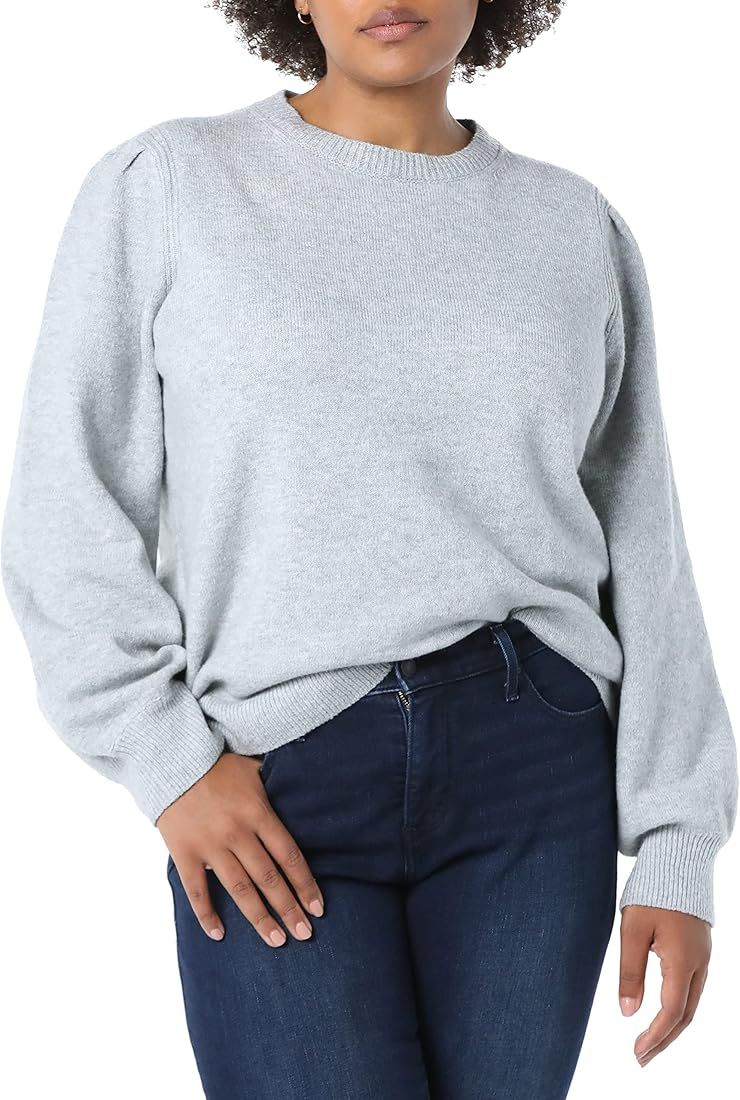 Amazon Essentials Women's Soft Touch Pleated Shoulder Crewneck Sweater | Amazon (US)