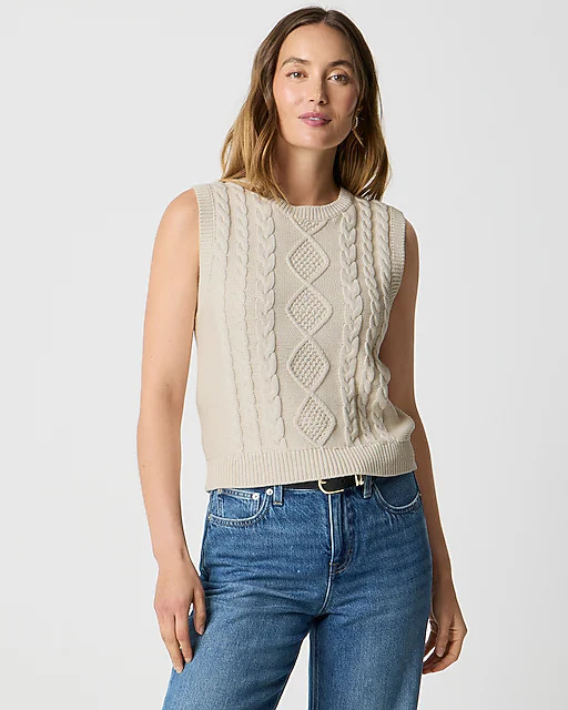 Cable-knit sweater-vest | J.Crew Factory