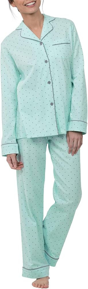 PajamaGram Pajama Set For Women - Pajamas Women Jersey Boyfriend, 100% Cotton | Amazon (US)