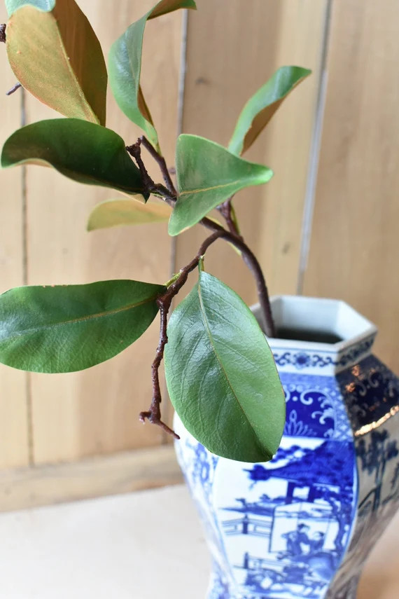 Magnolia Leaf Faux Greenery Branch  Faux Flower Floral | Etsy | Etsy (US)