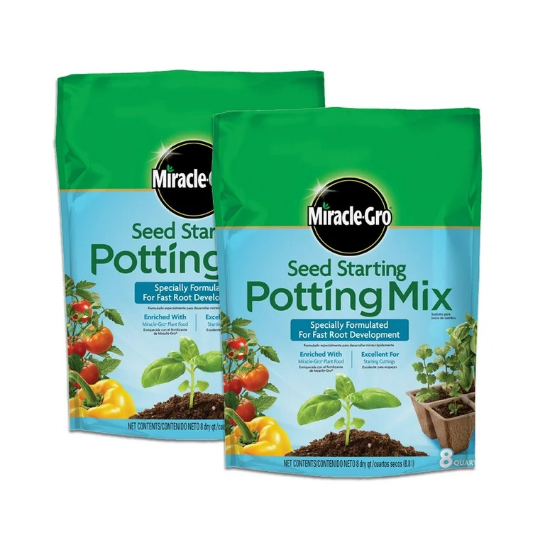 Miracle-Gro Seed Starting Potting Mix, 2-pack 8 qt., Use in Containers | Walmart (US)