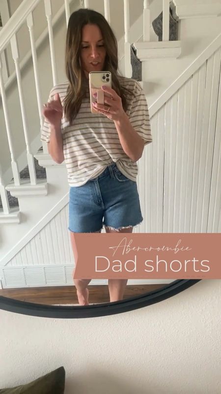 High rise Dad shorts from Abercrombie are the best! Love the longer 5” inseam and high waist! I’m wearing a 27 and they’re true to size. Comes in several different washes!

#springoutfit #vacationoutfit #summer #denim #beachoutfit #tryon 

#LTKtravel #LTKstyletip #LTKFind