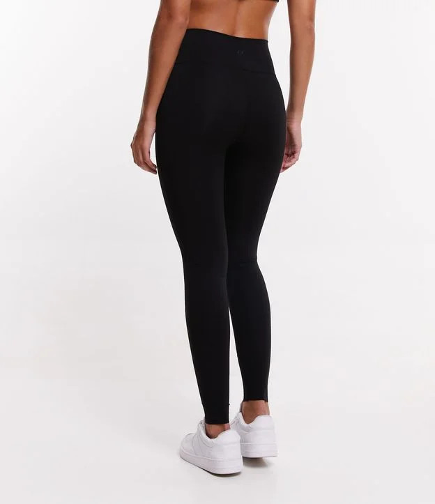 Calça Legging Esportiva em Poliamida com Cós Alto Preto | Renner (BR)