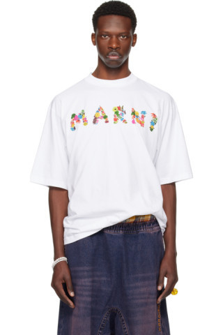 White Printed T-Shirt | SSENSE