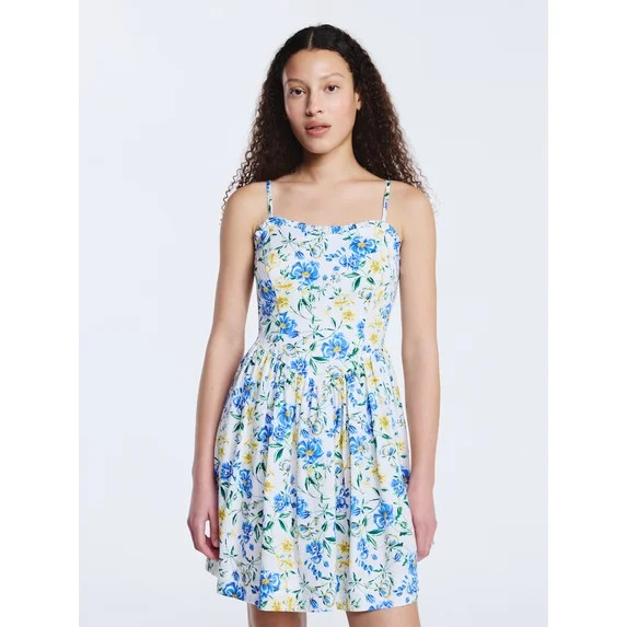 Free Assembly Women's Cotton Corset Mini Dress, Sizes XS-XXL | Walmart (US)