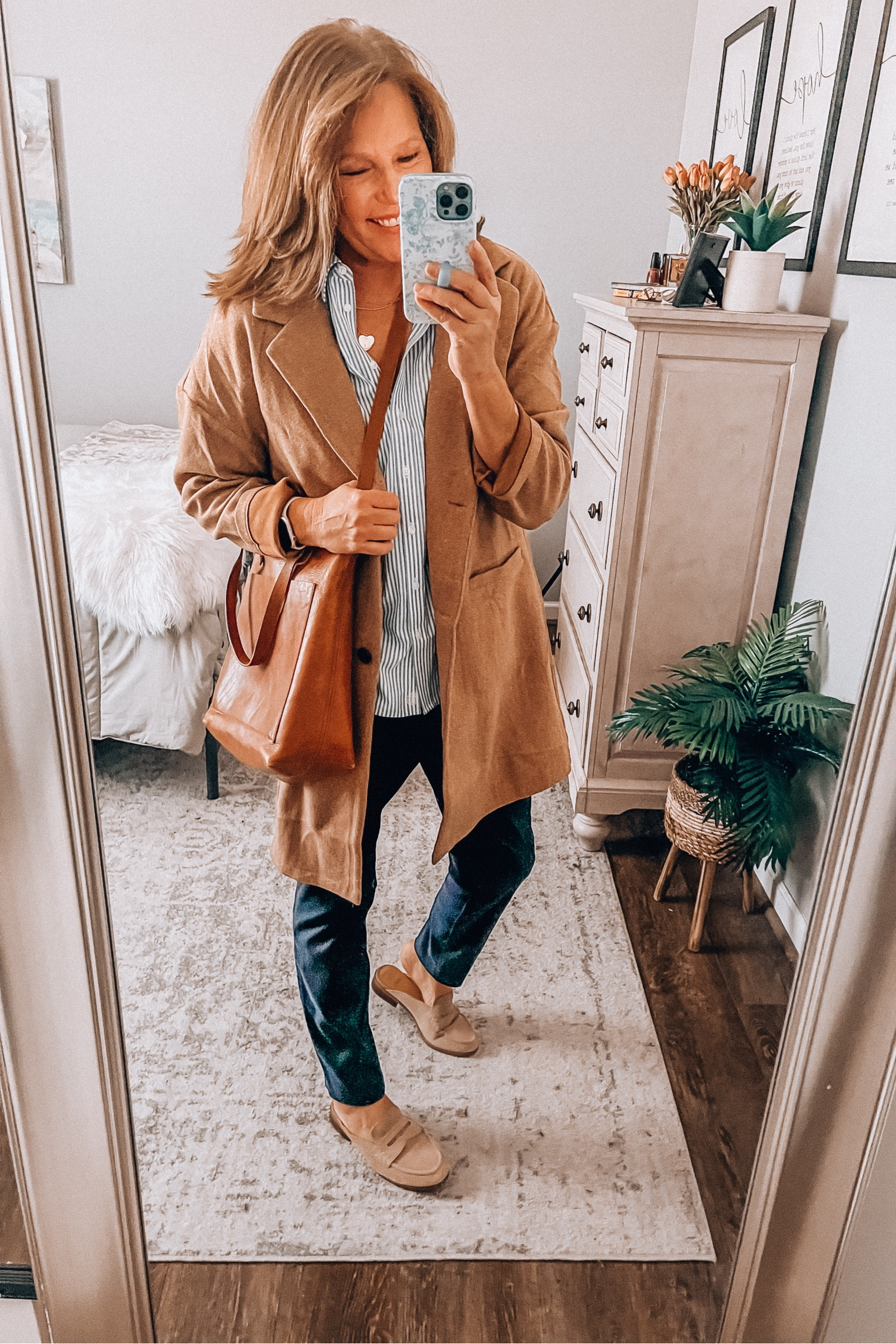 Every day fall casual outfit. Pixie pants styled with striped button down shirt from Old Navy. Madewell Transport Tote

Fall outfit, loafers, coats, jackets, amazon fashion, old navy outfits, business casual, workwear, sale 

#LTKWorkwear #LTKSaleAlert #LTKFindsUnder50