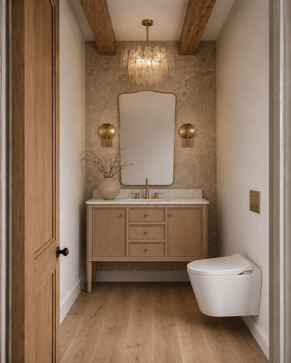 I’m loving the texture of this powder bathroom! The fluted wood vanity paired with the stone wall and chic lighting is elevated and functional. And it’s all wayfair!

#LTKHome
