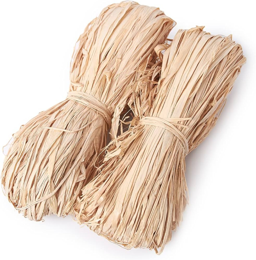 100g Natural Raffia Paper Ribbon, Raffia Ribbon Perfect for Crafts Weaving or Bouquets Decoration... | Amazon (US)