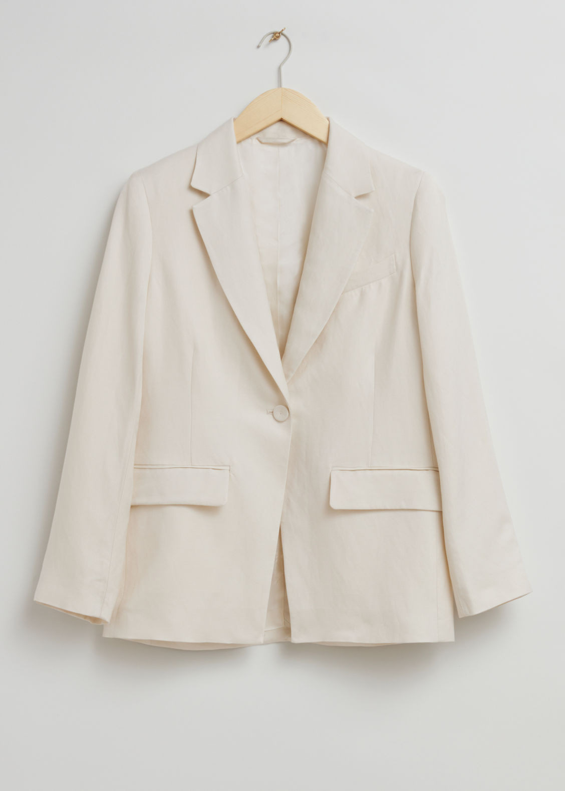 Relaxed Cut-Away Tailored Blazer - White | & Other Stories US