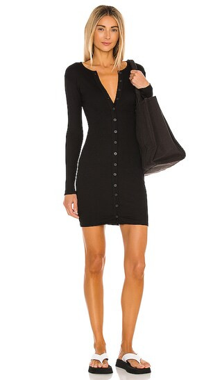 Lenny Solid Henley Button Front Mini Dress | Revolve Clothing (Global)