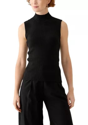 DKNY Women's Mock Neck Knit Top, Black, Medium | Belk