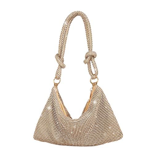 Rhinestone Purses for Women Chic Sparkly Evening Handbag Bling Hobo Bag Shiny Silver Clutch Purse... | Amazon (US)