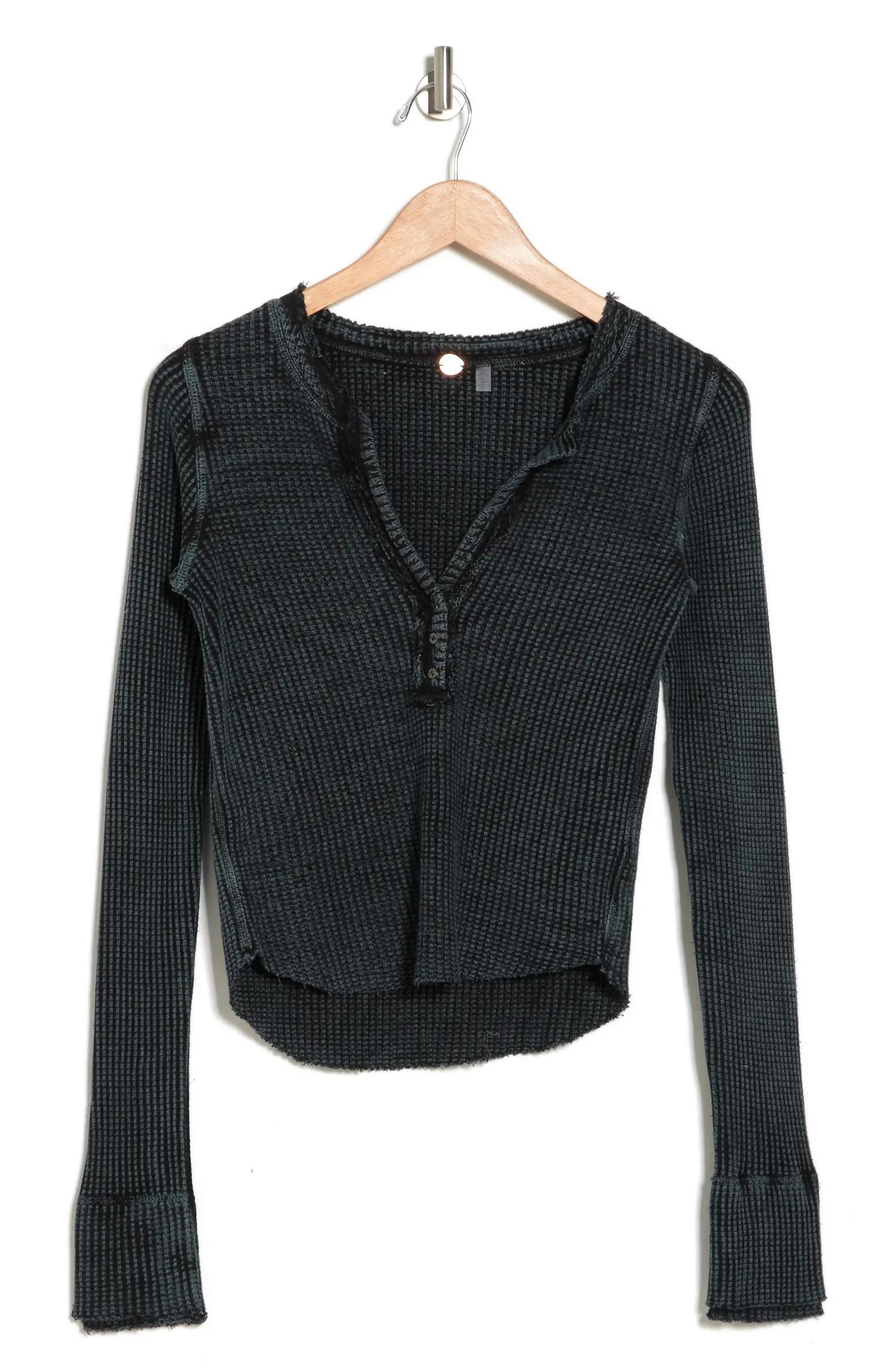 Free People Colt Long Sleeve Waffle Knit Henley | Nordstrom | Nordstrom
