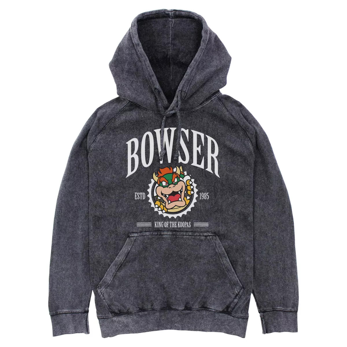 Mens Nintendo Bowser King of the Koopas 1985 Lightweight Hoodie - Black - X Large | Target
