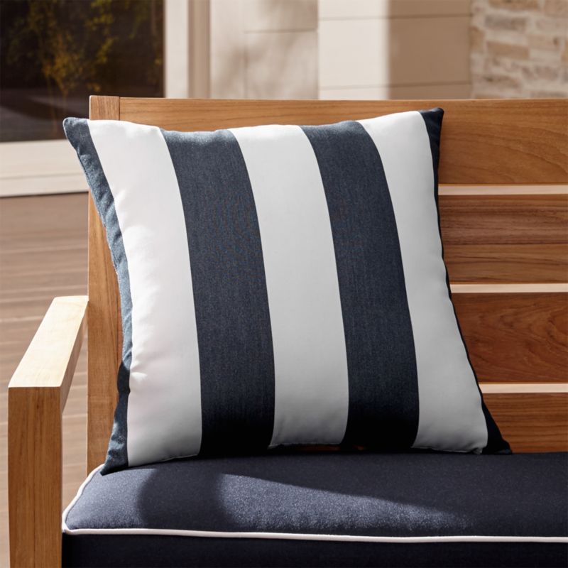 Sunbrella ® Cabana Striped 20" Sq. Outdoor Pillow | Crate & Barrel