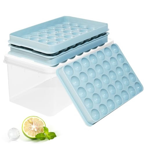 Ice Cube Trays with Lid and Bin, 1.0 IN Small Round Ice Cube Mold for Freezer - Easy Release Stackable Ice Ball Maker for Cocktail, Whiskey and Drinks,BPA-Free(1.0in/70 balls&box) | Amazon (US)