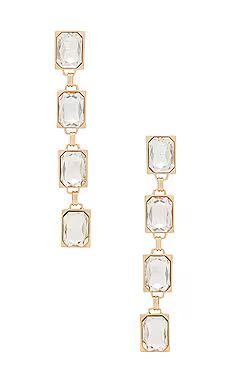 Ettika Crystal Rectangle Earrings in Clear Crystals from Revolve.com | Revolve Clothing (Global)