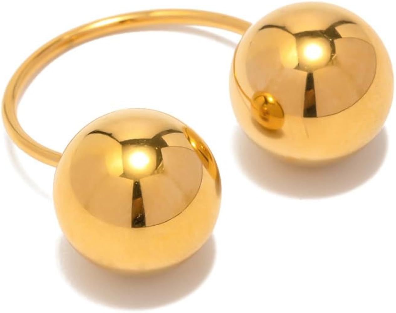 OIDIMS Geometric Balls Minimalist Wrap Open Ring for Women Fashion Ball Stainless Steel Eternity ... | Amazon (US)