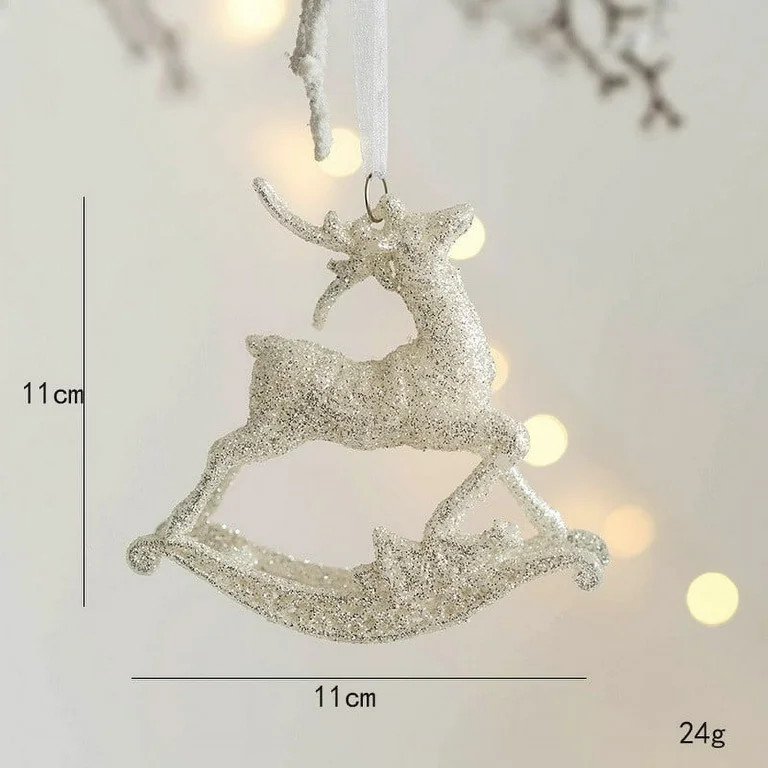 SDJMa Christmas Reindeer Ornament, Glitter Silver Deer Hanging Ornaments for Xmas Tree Car Backpa... | Walmart (US)