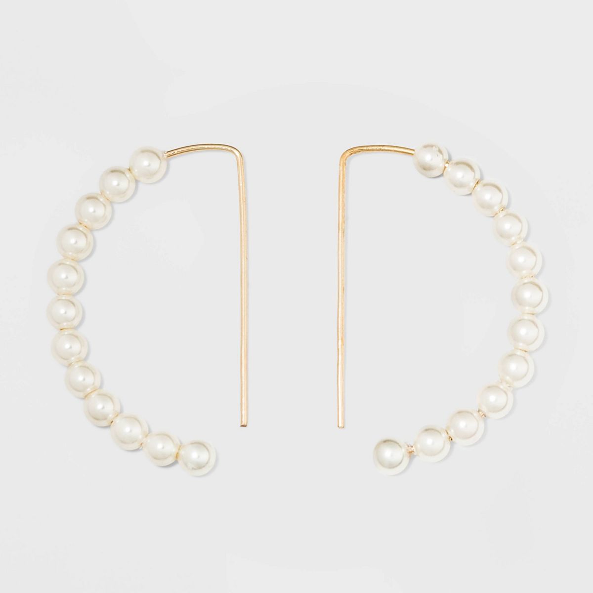 Pearl Drop Hoop Earrings - A New Day™ Gold | Target