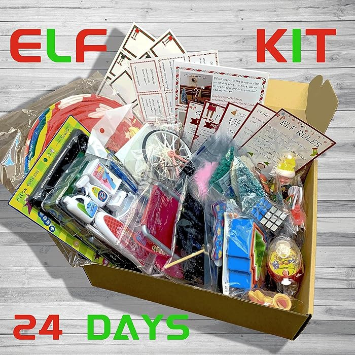 24 Day Christmas Elf Kit 2025 Elf Activities, Miniature Elf Props, Elf Accessories, Elf Mischief,... | Amazon (US)