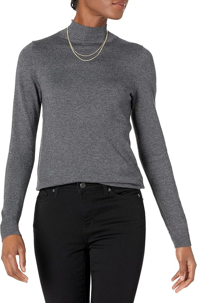Amazon Essentials Women's Lightweight Long-Sleeve Mockneck Sweater (Available in Plus Size) | Amazon (US)