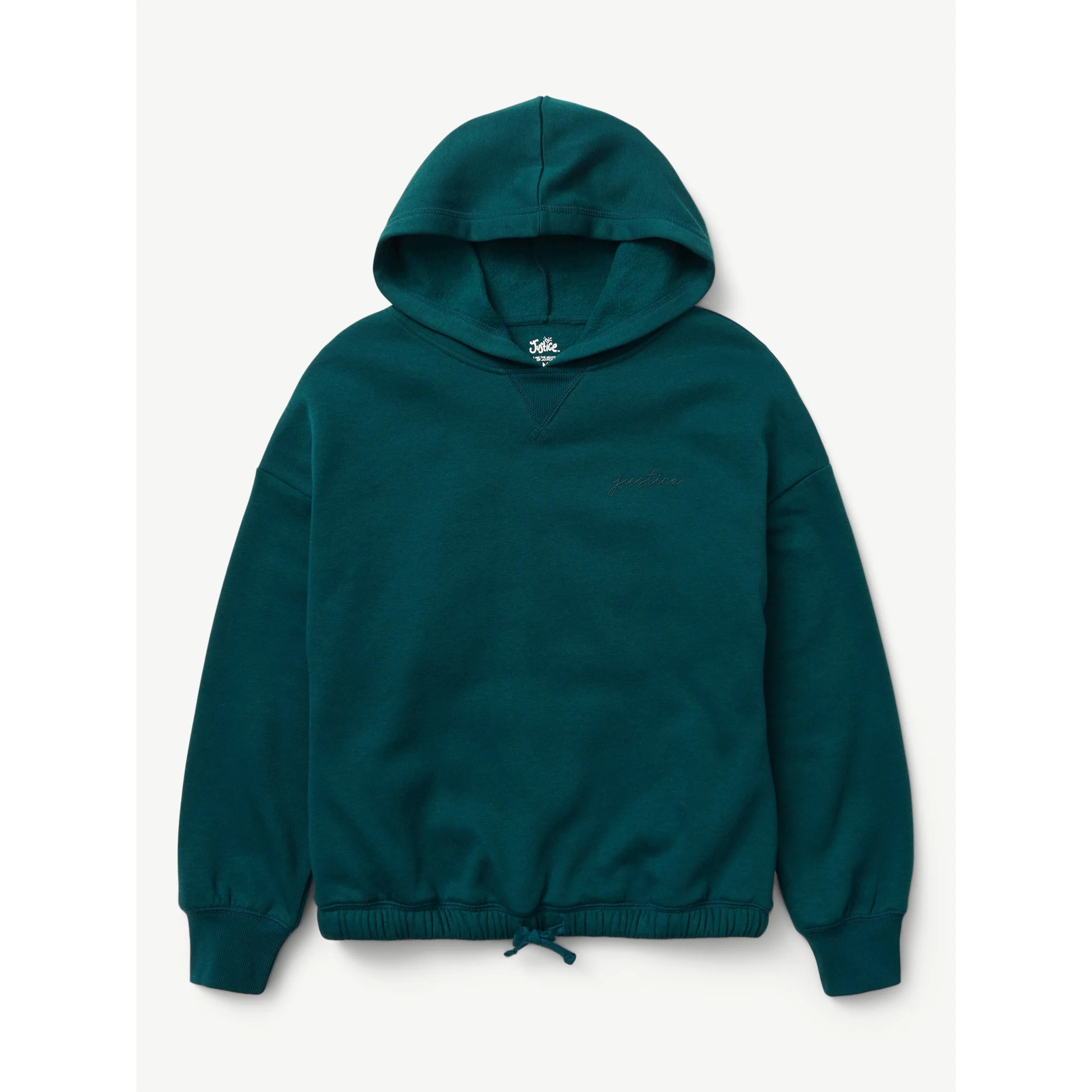 Justice Girls Basic Long Sleeve Fleece Hoodie, Sizes XS-XLP | Walmart (US)