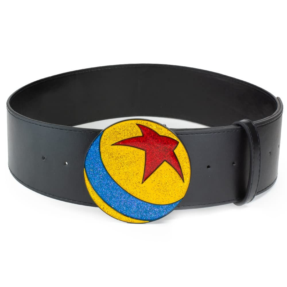 Disney Pixar Belt, Luxo Ball Glitter Enamel Cast Buckle Black, Vegan Leather ... | eBay | eBay US